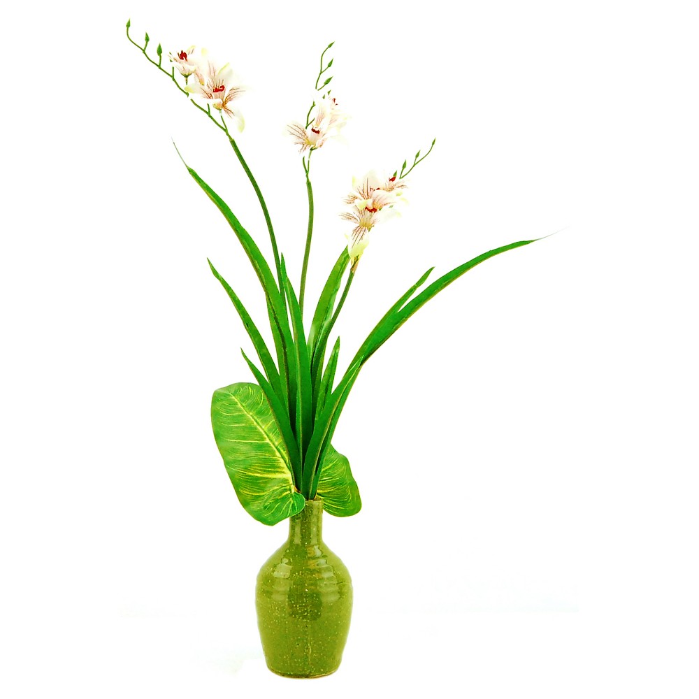 Artificial Orchid Arrangement White 26 - Lcg Florals