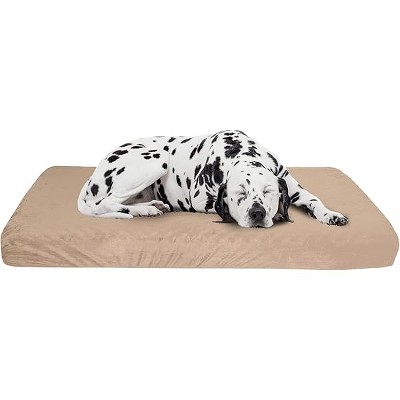 PETMAKER-Memory Foam Dog Bed - 2-Layer Orthopedic Pet Pad with Machine Washable Cover - 37x24 Pet Bed for Large Dogs by (Tan)