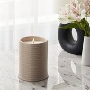 14oz Ceramic Ribbed Jar Candle Fresh Linen and Sea Salt - Threshold™ - 2 of 4