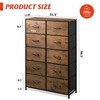 Tall Dresser with 10 Fabric Drawers, Storage Tower with Cabinet, Metal Frame, Organizer Units for Closet - 3 of 4