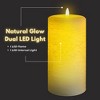 LumiPur 3.5"x7" Signature Natural Glow Flickering Flameless LED Wax Pillar Candle Linen White - 4 of 4