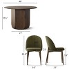 Round Dining Table Set for 4, Modern Dining Room Table and Chairs Set, Upholstered Chairs with Walnut Legs, Stylish Pedestal Base-Maison Boucle - 4 of 4