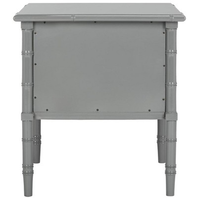 Transitional 2-Drawer Bamboo-Styled Gray Nightstand
