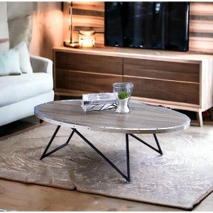 Allis Weathered Gray Oak & Metal Finish Coffee Table - 1 of 1