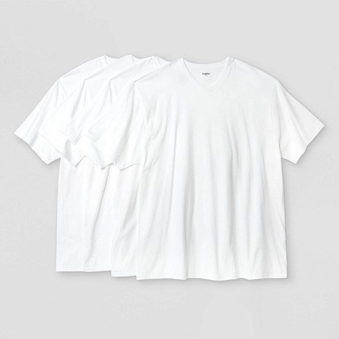 Men's Big & Tall Short Sleeve 4pk V-Neck T-Shirt - Goodfellow & Co™ White  3XL