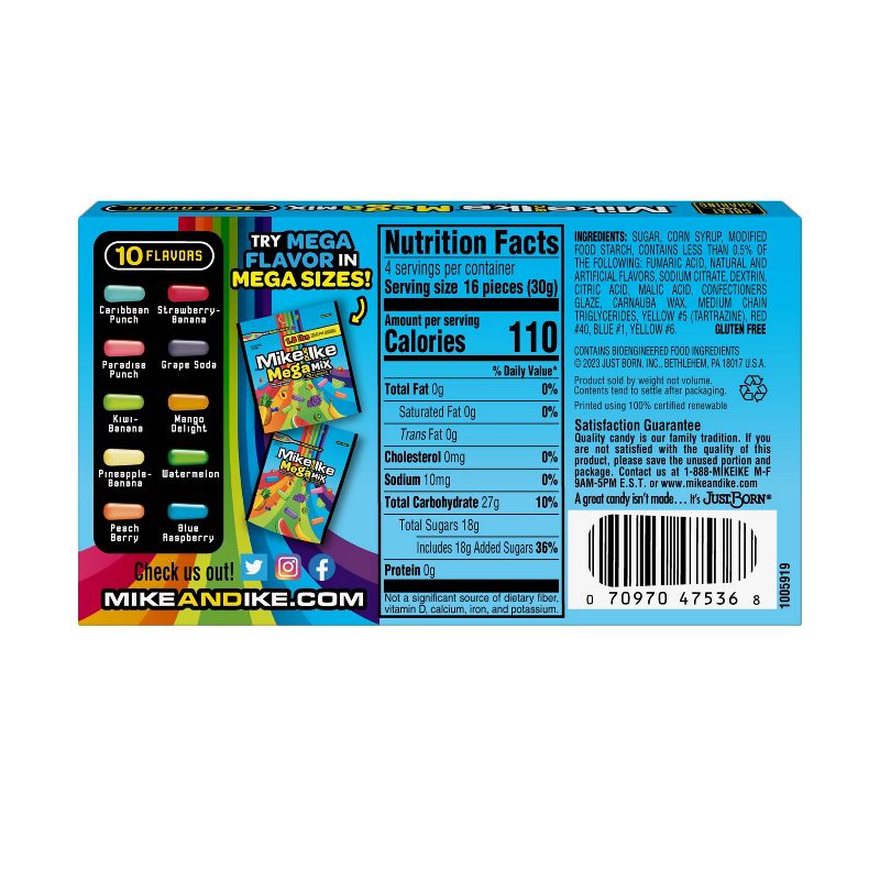 Mike and Ike Mega Mix Chewy Assorted Candy - 4.25oz, 4 of 9