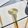 CAVINAS Dining Table Contemporary Rectangle Tempered Glass Dining Table with Metal Legs - 3 of 4