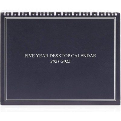Stockroom Plus Large 5 Year Monthly Desk Calendar 2021- 2025 for Appointments, Spiral Bound Flip Organizer with Tabs, 9 x 11 In