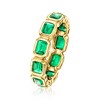Pure Collection by Ross-Simons 1.70 ct. t.w. Lab-Grown Emerald Eternity Band in 18kt Gold Vermeil - 3 of 4