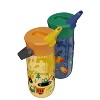 Zak Designs 2pk 18oz Construction/Space DinoHarmony Straw Water Bottle Set Yellow/Gray - 4 of 4