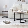 Set of 2 Nesting Round End Tables with Metal Frame, Modern Industrial Design for Living Room - 4 of 4