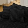 VAISP Two-seater Velvet Lounge Chair - No Assembly Fluffy Sofa, Modern Black Lounger for Living Room & Bedroom - 4 of 4
