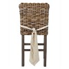 24" Duvall Rattan Counter Height Barstool Brown - East At Main: Teakwood Legs, No Assembly Required - 3 of 4