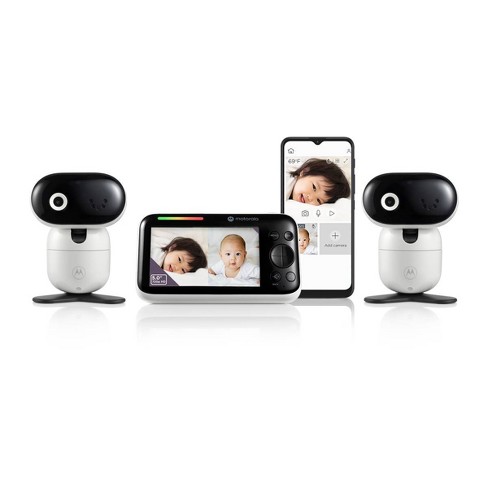 Video baby monitor store with two cameras