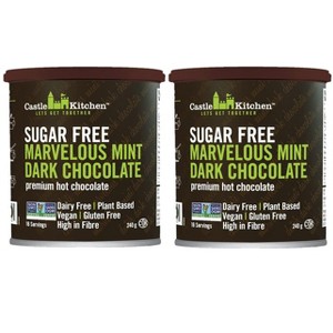 Castle Kitchen Sugar Free Mint Dark Chocolate Mix 2 Pack (16 oz total, 32 Servings) - Naturally Sweetened, Dairy Free, Vegan, Gluten Free, Non-GMO - 1 of 4