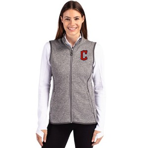 Cleveland Guardians1 Cutter & Buck Mainsail Sweater Knit Womens Full Zip Vest - 1 of 1