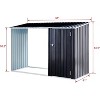 Acekool 5x8 FT Galvanized Steel Outdoor Storage Shed with Sloped Roof, Lockable Door, Firewood & Tool Storage for Backyard and Patio - 3 of 4