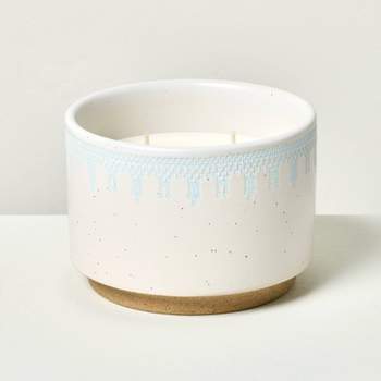 2-Wick Patterned Ceramic Beach House Jar Candle 11.7oz Light Blue - Hearth & Hand™ with Magnolia