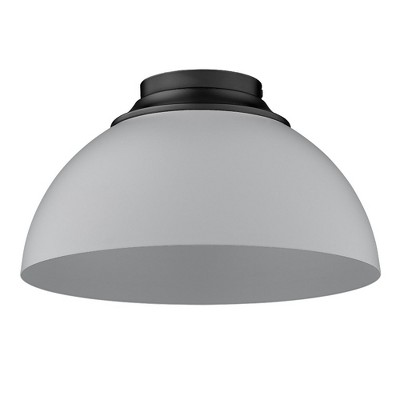 Zoey Contemporary Gray Glass Indoor/Outdoor Flush Mount Bowl Light