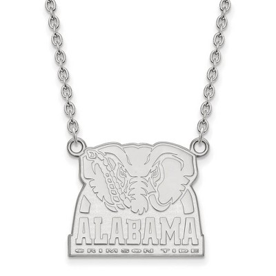 Black Bow Jewelry 10k White Gold Alabama Crimson Tide NCAA Necklace 18 Inch