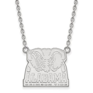 Black Bow Jewelry 10k White Gold Alabama Crimson Tide NCAA Necklace 18 Inch - 1 of 4