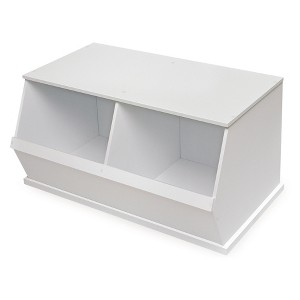 Badger Basket Two Bin Stackable Storage Cubby White