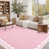 Modern Washable Area Rug for Living Room, Bordered Print Floor Rug with Non Slip Backing, Low Pile Stain Resistant Indoor Carpet for Bedroom - 2 of 4
