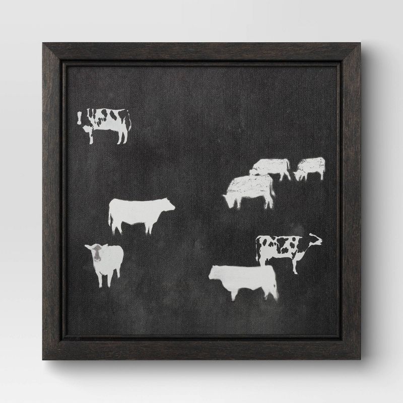 (Set of 2) 12&#34; x 12&#34; Cow Collection II Framed Wall Canvases - Threshold&#8482;, 4 of 8