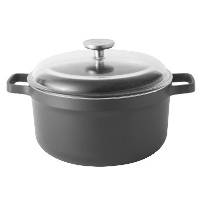 BergHOFF GEM  10" Non Stick Covered Stock Pot 5.2 Qt, Black