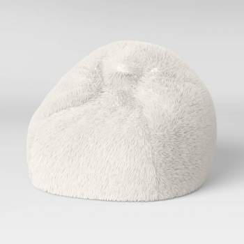Long Fur Kids' Bean Bag Cream - Pillowfort™