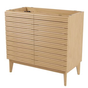 JONATHAN Y VAN1004 Calandre 20 in. W x 18 in. D x 33 in. H Thin Linear Slat Modern 2-Shelf Bath Vanity Cabinet Only (Sink Basin not Included) - 1 of 4