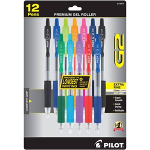 12ct G2 Gel Pens Extra Fine Point 0.5mm Assorted Inks - 1 of 4