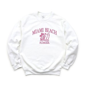 Simply Sage Market Women's Graphic Sweatshirt Embroidered Miami Beach Florida - 1 of 3