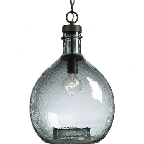 Progress Lighting Zin 1-Light Pendant, Antique Bronze, Clear Glass Shade - image 1 of 4