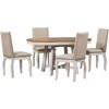 CAVINAS Round Dining Table Set for 4 Farmhouse Wood Round Extendable Dining Table and 4 Upholstered Chairs for Dining Room - 2 of 4
