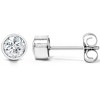 Pompeii3 3/4ct Bezel Diamond Studs 14K White Gold - 2 of 3