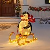 Karl Home 2.2Ft Lighted Penguin With Sleigh Christmas Decoration - 2 of 4