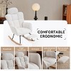 Teddy Fabric Nursery Rocking Glider Chair with Footrest and Tufted High Back,Modern Accent Armchair for Living Room Bedroom-Baofuwish - 2 of 4