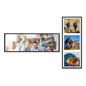 NewHome "2-Pack 36.8x12.4in Picture Frames, Panoramic Gallery Frames with Clear Plexiglass & MDF Backboard" Black - 1 of 4