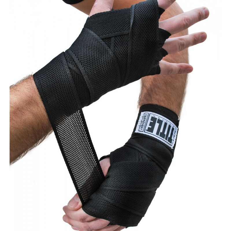 Title Boxing Aerovent Xtreme Wicking Spandex Blend 180" Handwraps - Black, 2 of 3