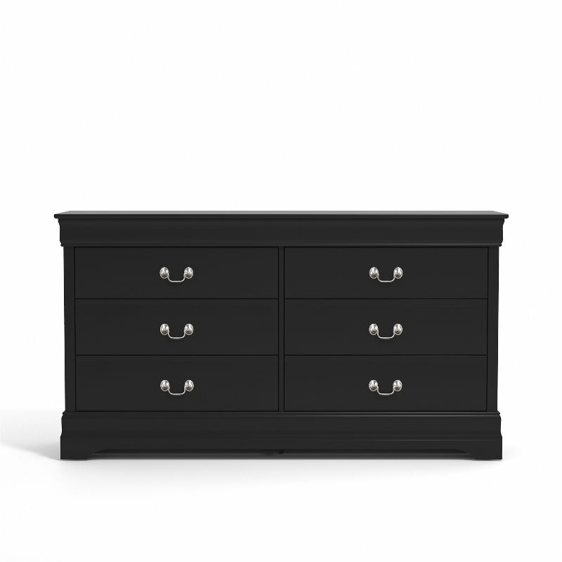 Galano Ireton 6-Drawer Dresser (32.0 in. × 58.2 in. × 15.7 in.) in White, Black, Gray, 3 of 18