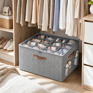 LEDREM Shoe Organizers 2 Pack, Fits 32 Pairs with Clear Cover