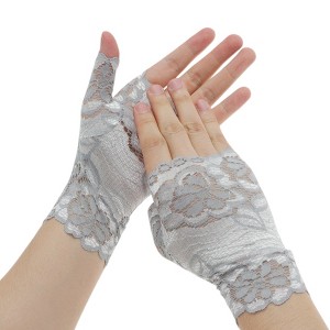 Unique Bargains Breathable Flower Manicure Gloves 1 Pair - 1 of 4