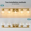 POWLIG 37.4-in 5-Light Gold Bathroom Vanity Light with Clear Glass Shades, Bulbs not Included - 2 of 4