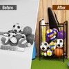 MOEPISY Ball Sports Organizer Storage Cart, Sports Equipment Organizer, Sports Ball Rack With Elastic Rope - 4 of 4