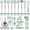 Itopfox 28-Piece Silicone Cooking Utensil Set with Holder, Heat-Resistant Spatula, Tongs, and Stainless Steel Handles, Non-Stick Kitchen Gadgets - 2 of 4