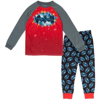 DC Comics Justice League Batman Christmas, Pajama Shirt and Pants Sleep Set Little Kid to Big Kid