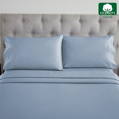 Luxury Blue King Size Cotton Sateen Pillowcase Set