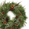 Mixed Pine Juniper and Pincone Wreath 24"D - 2 of 2