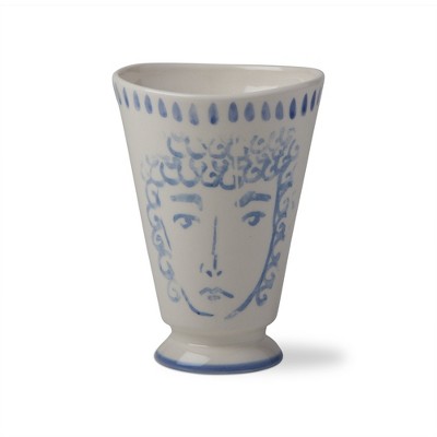 tagltd Narcissus Painted Vase Hand-Painted Stoneware With Glazed Finish Home Decor